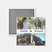 Benutzerdefiniert 4 Fotos Sammelhornname Magnet (Vorderseite/Rückseite)