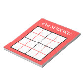 Benutzerdefiniert 4 x 4 Sudoku Template Red Notizblock (Rotiert)