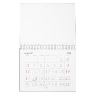 Benutzerdefiniert 5,5" L x 7" B Große Zahlen Kalender