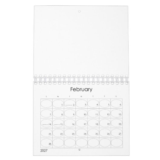 Benutzerdefiniert 5,5" L x 7" B Moderner Test Kalender (Feb 2027)