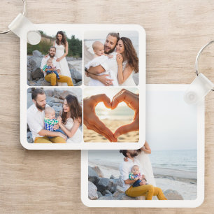 Benutzerdefiniert 5 Foto Personalisiert zweiseitig Schlüsselanhänger