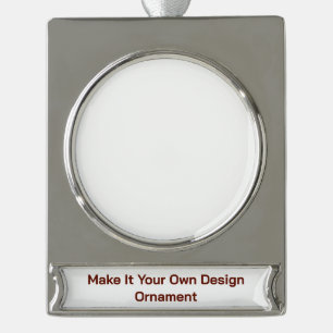 Benutzerdefiniert 6,1 cm x 4,95 cm Banner-Ornament silber