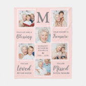 Benutzerdefiniert 6 Collage Rosa im Love Memory Fleecedecke (Vorderseite)