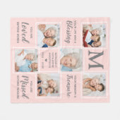 Benutzerdefiniert 6 Collage Rosa im Love Memory Fleecedecke (Vorderseite (Horizontal))