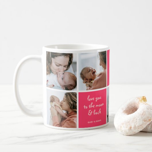 Benutzerdefiniert 7 Foto Beste Mama je Tasse (Mit Donut)