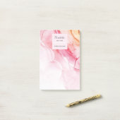 Benutzerdefiniert Abstrakt rosa Farbton Post-it Klebezettel (Auf Schreibtisch)