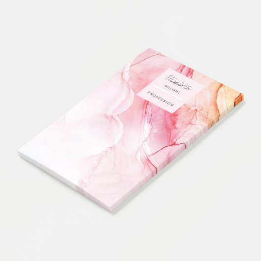 Benutzerdefiniert Abstrakt rosa Farbton Post-it Klebezettel (angewinkelt)