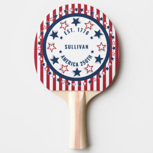 Benutzerdefiniert Amerika 250. 4. Juli Patriotisch Tischtennis Schläger