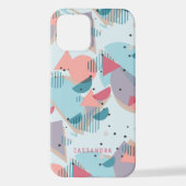 Benutzerdefiniert Aquamarin Blauer Pfirsichpfirsic iPhone Hülle (Rückseite)