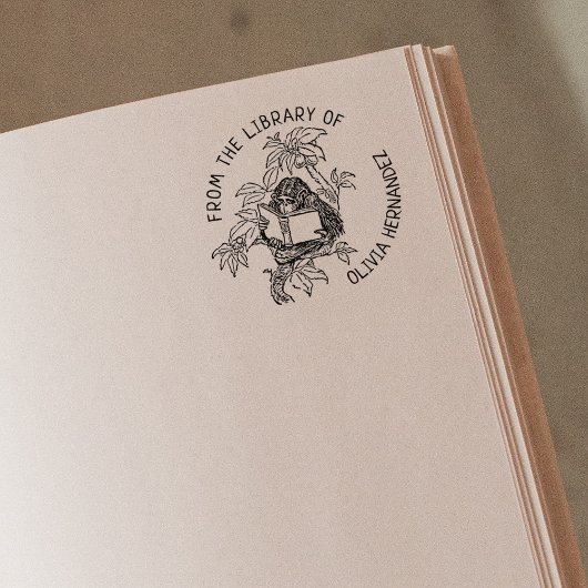 Benutzerdefiniert aus der Bibliothek des Affenbuch Gummistempel