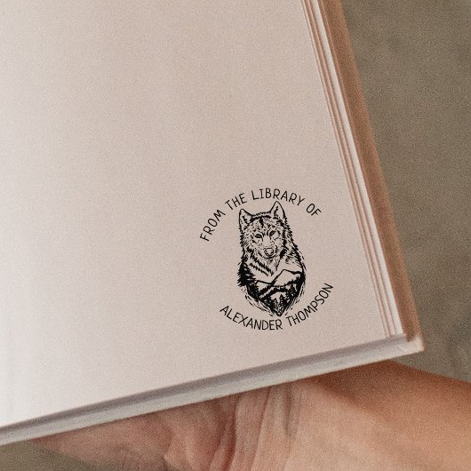 Benutzerdefiniert aus der Bibliothek des Wolf-Buch Gummistempel
