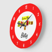 Benutzerdefiniert aus der Küche der Retro-roten Uh Große Wanduhr (Winkel)