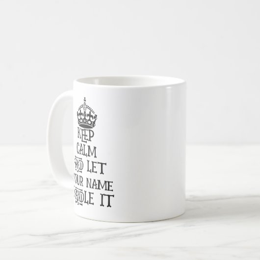 Benutzerdefiniert behielt Ruhe und ließ Name Handl Kaffeetasse (Vorderseite Links)