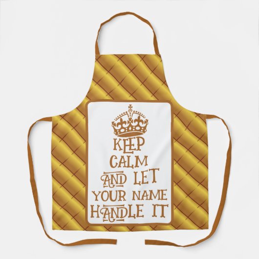 Benutzerdefiniert behielt Ruhe und ließ Name Handl Schürze (Vorderseite)