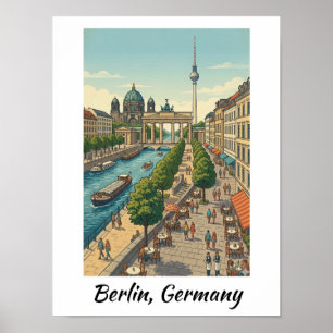 Benutzerdefiniert Berlin Deutschland Vintage-Reise Poster