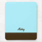 Benutzerdefiniert blau braun personalisiert preppy mousepad (Vorne)