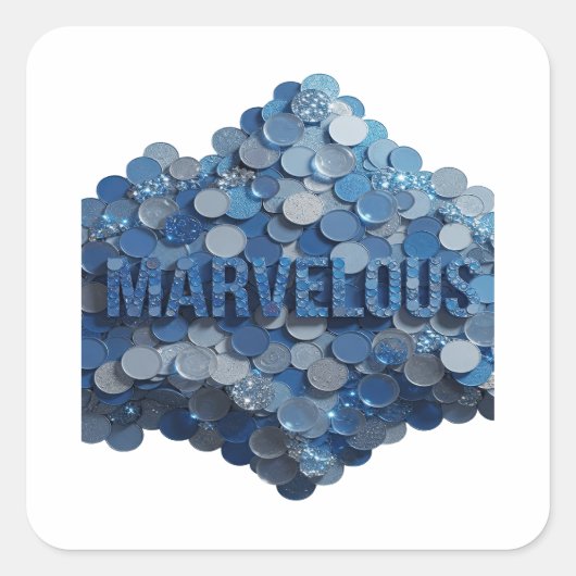 Benutzerdefiniert Blau MARVELOUS Aufkleber Motiv (Vorderseite)