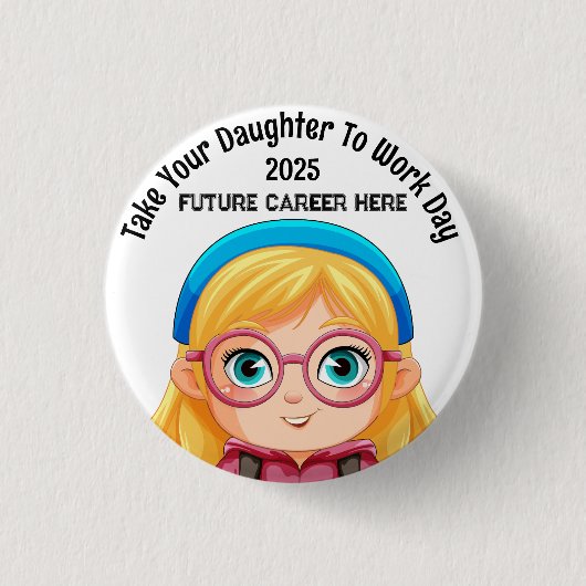 Benutzerdefiniert bringen Sie Ihre Tochter blonde Button (Vorderseite)