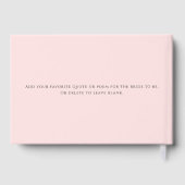Benutzerdefiniert Chic Blush Pink Buchstaben an di Gästebuch (Rückseite)