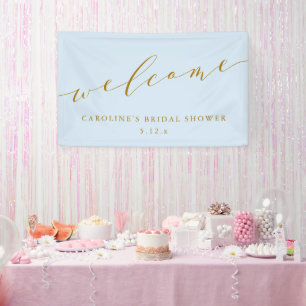 Benutzerdefiniert Chic Elegant Blau Brautparty Wil Banner