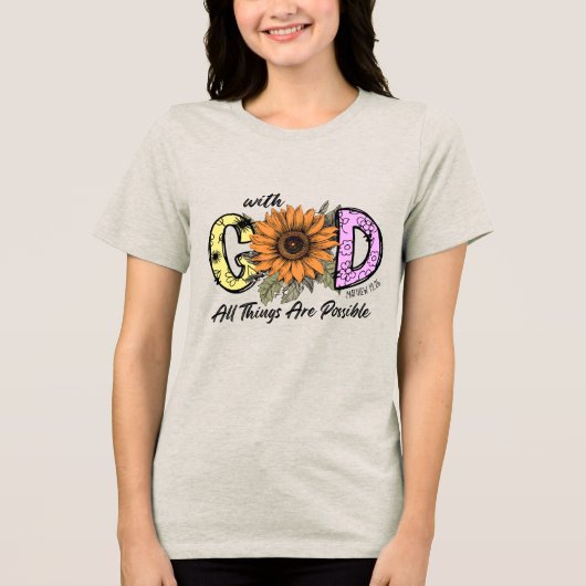 Benutzerdefiniert Christlich Alles ist möglich Tri-Blend Shirt (Vorderseite)