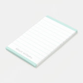 Benutzerdefiniert Clean Aqua Blau Lined Post-it Klebezettel (angewinkelt)