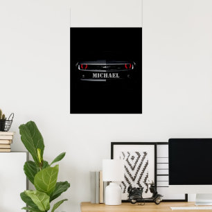 Benutzerdefiniert Cooles schwarzes Chevy Camaro De Poster