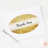 Benutzerdefiniert "Danke" ägyptische Hieroglyphen Ovaler Aufkleber (Umschlag)