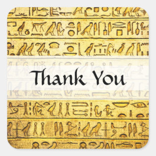Benutzerdefiniert "Danke" ägyptische Hieroglyphen  Quadratischer Aufkleber