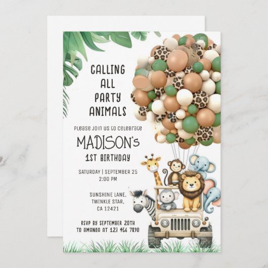 Benutzerdefiniert, das Thema Alle grünen weißen Ba Einladung (Vorne/Hinten)