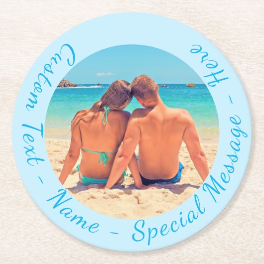 Benutzerdefiniert den PapierUntersetzer des Fotos  Runder Pappuntersetzer (Vorderseite)