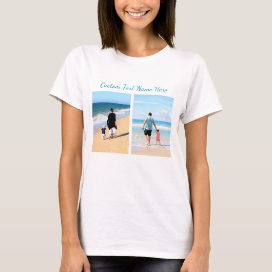 Benutzerdefiniert den T - Shirt FotoCollage mit Te (Vorderseite)