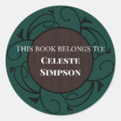 Benutzerdefiniert Dieses Buch gehört | Gothic Insp Runder Aufkleber (Vorderseite)
