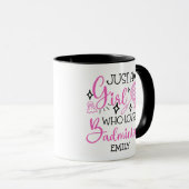 Benutzerdefiniert Dieses Mädchen liebt Badminton R Tasse (VorderseiteRechts)