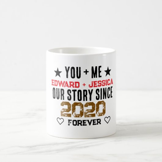 Benutzerdefiniert Du + Ich Unsere Geschichte Bezie Kaffeetasse (Mittel)