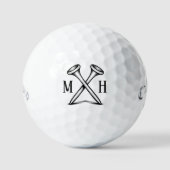 Benutzerdefiniert: Eigene Golf-Monogramme erstelle Golfball (Vorderseite)