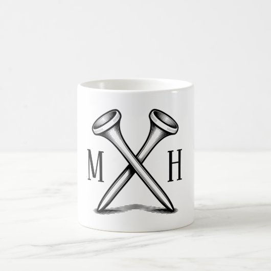 Benutzerdefiniert: Eigene Golf-Monogramme erstelle Kaffeetasse (Mittel)