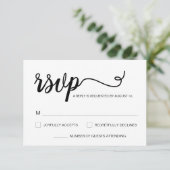 Benutzerdefiniert Einfache Elegante Script-Antwort RSVP Karte (Stehend Vorderseite)