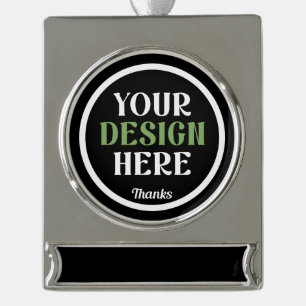 benutzerdefiniert, einzigartig, elegant und minima Banner-Ornament silber