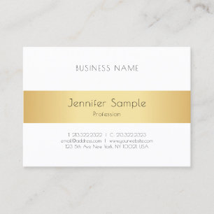 Benutzerdefiniert Elegant Faux Gold Weiß Modern Ei Visitenkarte