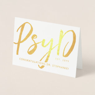 Benutzerdefiniert Elegant PsyD Doktor der Psycholo Folienkarte