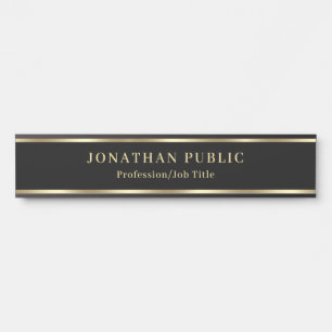 Benutzerdefiniert Elegant Schwarz und Gold Haus Bü Türschild