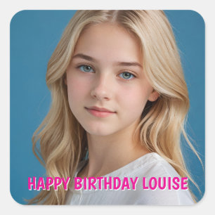 Benutzerdefiniert erstellen Sie Ihr eigenes Foto Quadratischer Aufkleber