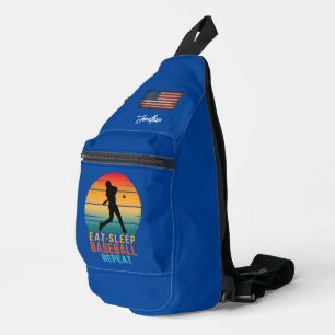 BENUTZERDEFINIERT ESSEN SCHLAF BASEBALL WIEDERHOLE CROSSBODY BAG
