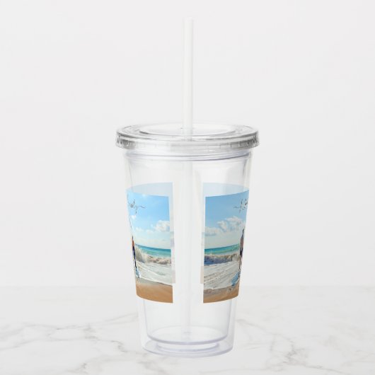 Benutzerdefiniert Foto Akrylustikulator mit Text Acryltrinkbecher (Rechts)