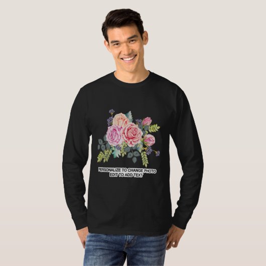 Benutzerdefiniert Foto Artwork Dark Long Sleeve an T-Shirt (Vorne ganz)