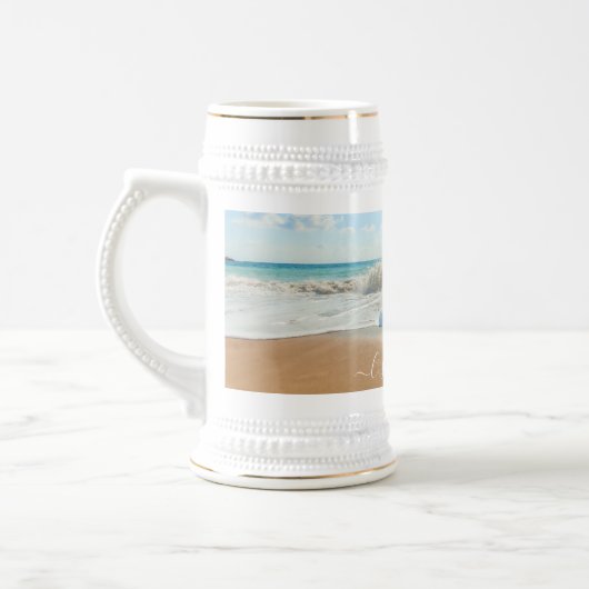 Benutzerdefiniert Foto Bierstein mit Text Bierglas (Links)