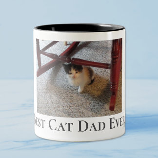 Benutzerdefiniert Foto hinzufügen Bester Katzenpap Zweifarbige Tasse