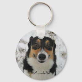 Benutzerdefiniert Foto Ihres Hundes mit Namen hoch Schlüsselanhänger