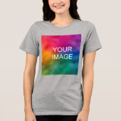 Benutzerdefiniert Foto laden Frauen Athletik Grau Tri-Blend Shirt (Vorderseite)